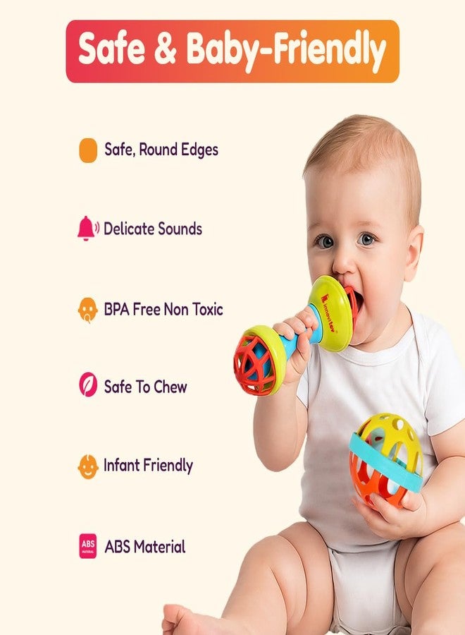 Innovitoy 2 Pcs Baby Rattle & Teether Set | Non-Toxic, Safe Infant Toys 0-12 Months | Soft Sound Rattles for Early Development | Perfect Baby Gift - Image 5