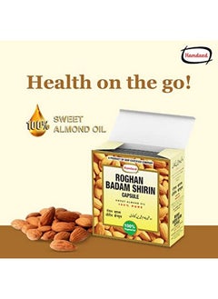 Hamdard Roghan Badam Shirin Capsules With Complete Nutrition Of Almond Oil Extract For Healthy And Strong Hair 60 Capsules  - Image 5