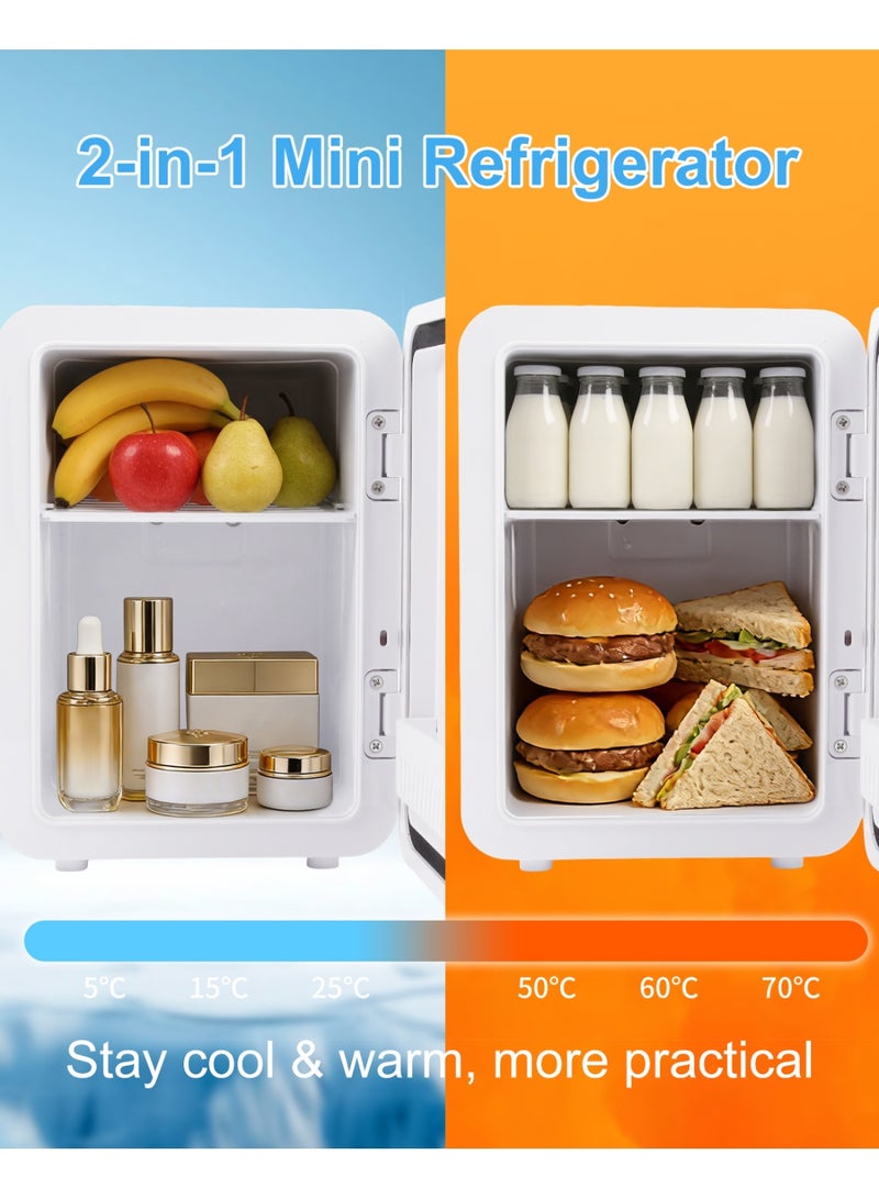 واهاكول ثلاجة واهاكول صغيرة محمولة سعة 6 لتر - تبريد/تدفئة مزدوج للعناية بالبشرة ومستحضرات التجميل والمشروبات وتخزين حليب الأم، فائقة الهدوء وخفيفة الوزن، تعمل بالتيار المتردد/المستمر - مثالية للاستخدام في السيارة وهدية للنساء - Image 5