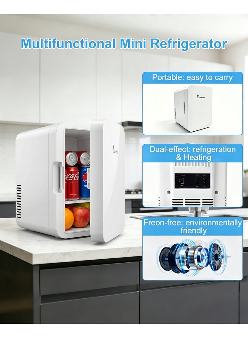 Wahacool 6L Portable Mini Fridge - Dual Cooling/Warming for Skincare, Cosmetics, Drinks & Breastmilk Storage, Ultra-Quiet, Lightweight, AC/DC - Ideal for Car Use & Women's Gift - Image 3