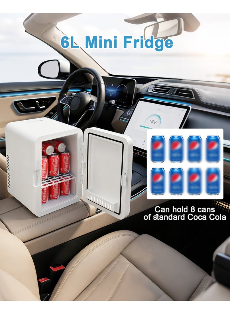 Wahacool 6L Portable Mini Fridge - Dual Cooling/Warming for Skincare, Cosmetics, Drinks & Breastmilk Storage, Ultra-Quiet, Lightweight, AC/DC - Ideal for Car Use & Women's Gift - Image 2