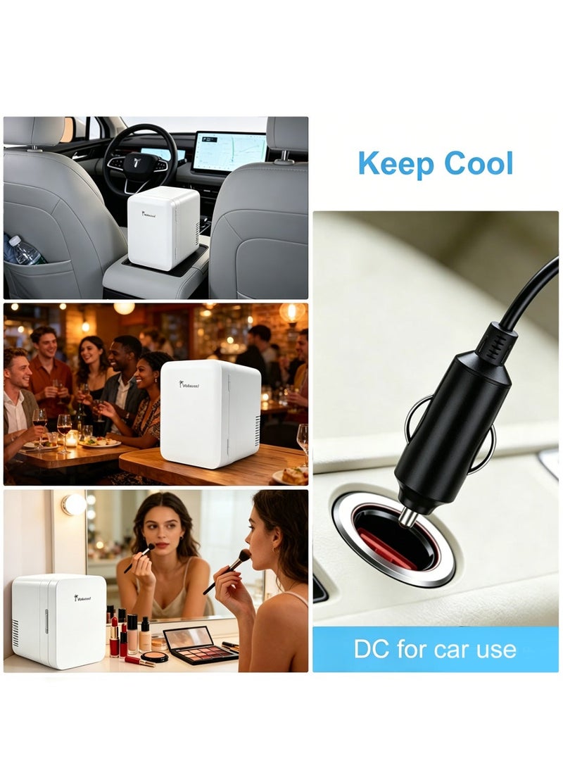 Wahacool 6L Portable Mini Fridge - Dual Cooling/Warming for Skincare, Cosmetics, Drinks & Breastmilk Storage, Ultra-Quiet, Lightweight, AC/DC - Ideal for Car Use & Women's Gift - Image 5