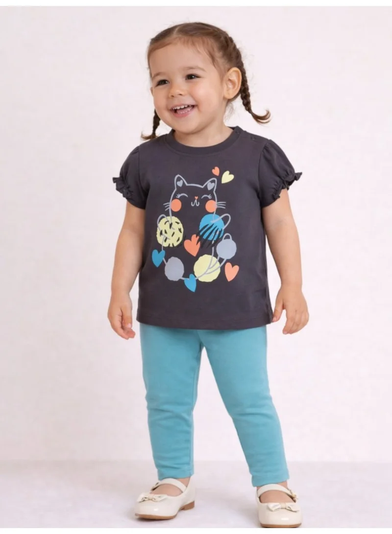 Victor And Jane Cotton Girls’ Multipack (2 Pack) – Graphic T-Shirts & Leggings Set (Basic Fit) for Women | Best Price UAE