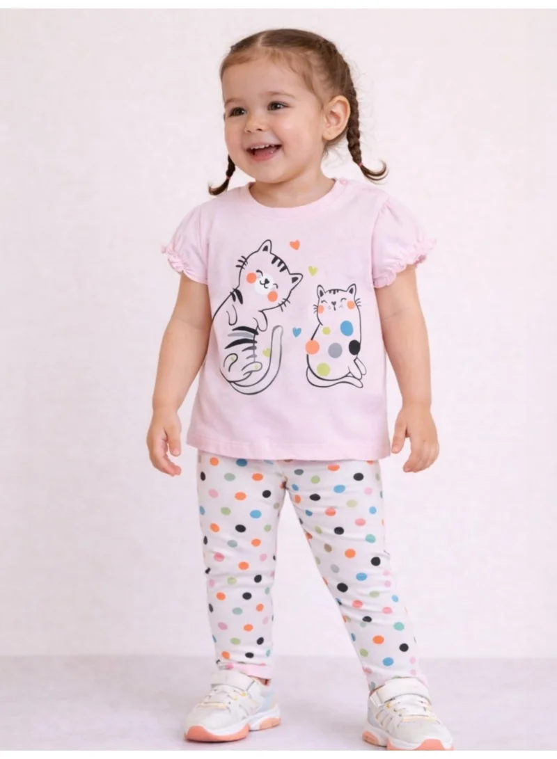 Victor And Jane Cotton Girls’ Multipack (2 Pack) – Graphic T-Shirts & Leggings Set (Basic Fit) for Women | Best Price UAE