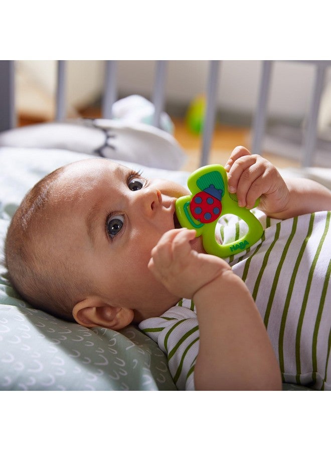 هابا عضاضات HABA المصنوعة من السيليكون للأطفال من عمر 6 إلى 18 شهرًا - حلقة عضاضة من السيليكون من Shamrock ولعبة إمساك لتنمية حسية آمنة - آمنة للاستخدام في غسالة الأطباق - مستلزمات الأطفال - Image 1