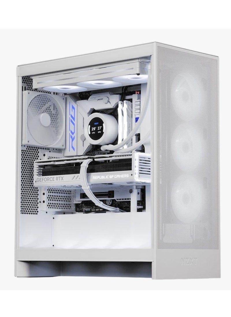 NANOTECH - Arctic Blizzard Gaming PC, AMD Ryzen 7 7800X3D AM5 Desktop Processor, DDR5 32GB (2*16) 6000MHz Ram, Nvidia GeForce RTX 4060Ti White OC Edition 8GB GDDR6 GPU, 2TB NVMe M.2 SSD, 2 Fan AIO Liquid Cooler, 850W 80 Plus Gold Power Supply,, Windows 11 Pro | Wi-Fi - Image 1