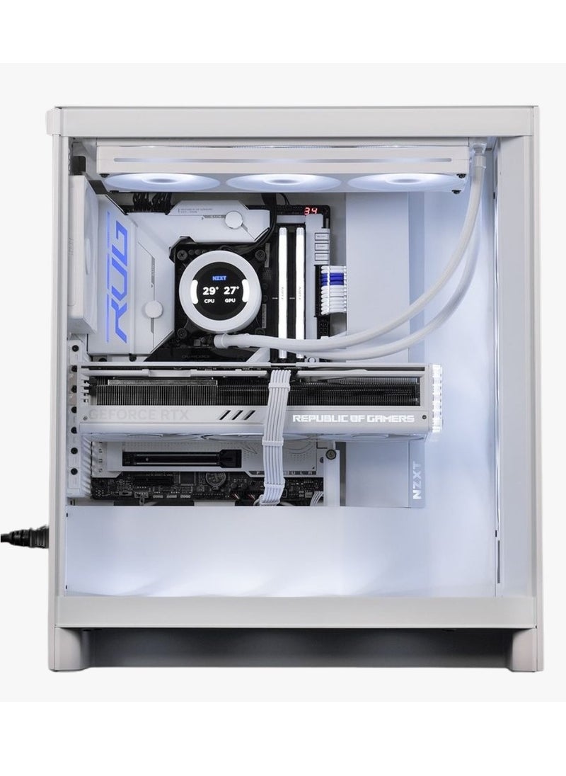 NANOTECH - Arctic Blizzard Gaming PC, AMD Ryzen 7 7800X3D AM5 Desktop Processor, DDR5 32GB (2*16) 6000MHz Ram, Nvidia GeForce RTX 4060Ti White OC Edition 8GB GDDR6 GPU, 2TB NVMe M.2 SSD, 2 Fan AIO Liquid Cooler, 850W 80 Plus Gold Power Supply,, Windows 11 Pro | Wi-Fi - Image 1