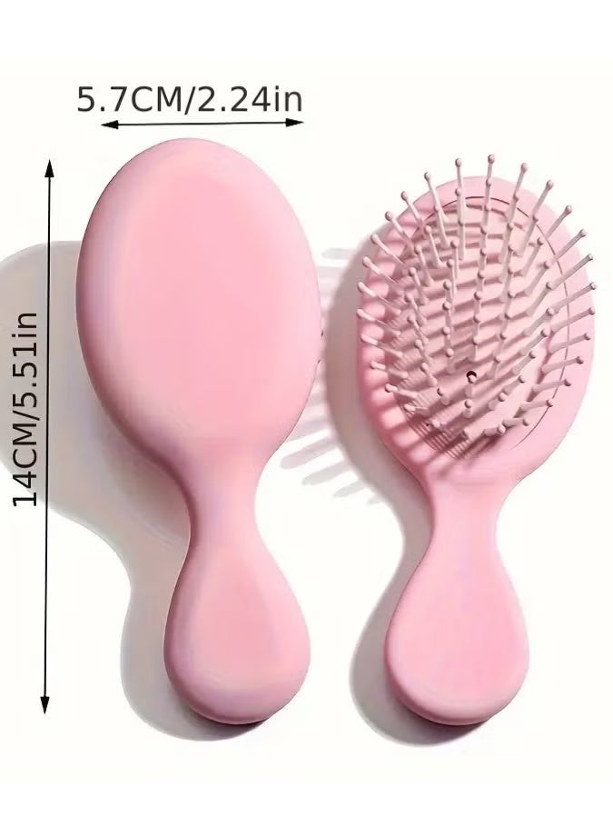 Ucanbe 2pcs Portable Mini Air Cushion Hair Brush - Soft Nylon Bristles for Wet & Dry Hair, Ideal Travel Companion, Perfect Christmas Stocking Gift Purple - Image 4