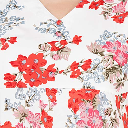 Indietoga Women's Plus Size White Floral Printed Long Maxi Dress (10XL) - Image 3
