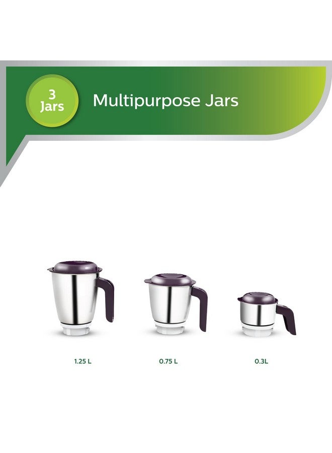 Philips PHILIPS HL7505 500W Mixer Grinder (White and Purple)  - Image 4