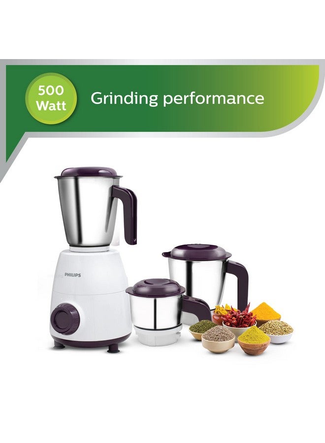 Philips PHILIPS HL7505 500W Mixer Grinder (White and Purple)  - Image 3