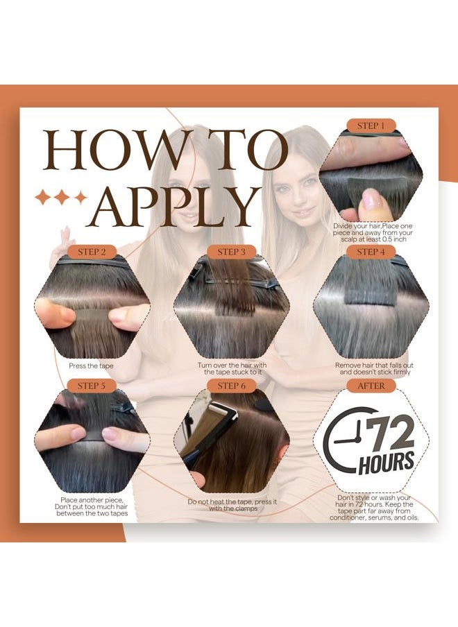 Full Shine Tape in Hair Extensions Human Hair 12 Inch Double Sided Tape Hair Balayage 8 Ash Brown to 18 Ash Blonde And 60 Platinum Blonde Tape in Real Hair Extensions Straight Hair 30 Gram 20pcs  - Image 5