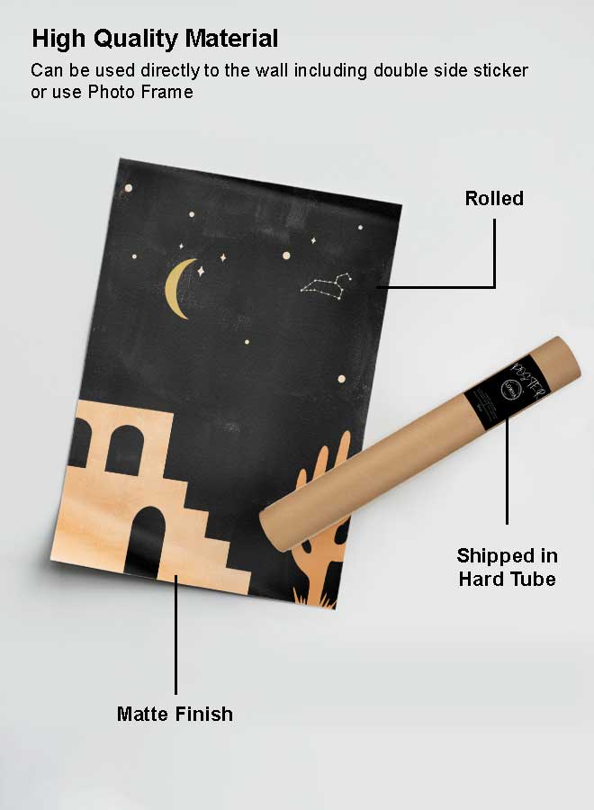 لوحة بوستر ديكور لوحة بدون فريم مع أربع قطع منفصلة من اللاصق ذو الوجهين تصميم الطبيعة غرفة النوم غرفة المعيشة وديكور المكتب - Image 2