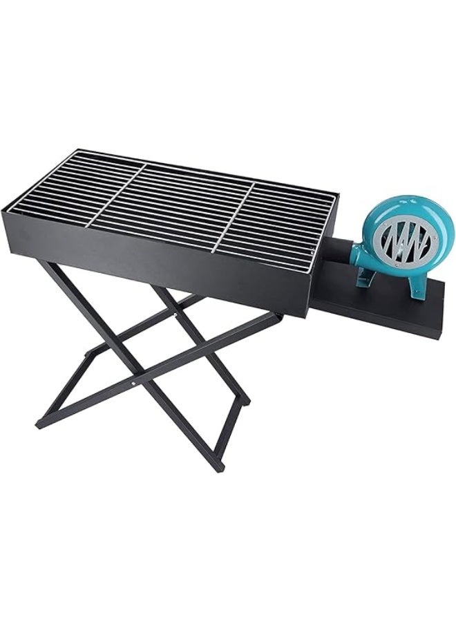 Home auraa Foldable Charcoal BBQ Grill 110cm With Manual Air Blower - Image 3