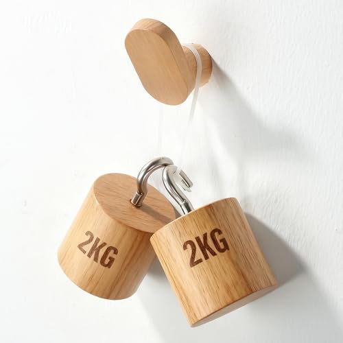 DELITON Coat Hooks for Hanging Heavy Duty - 4 Pack Wooden Wooden Hooks Modern Minimalist, Natural Wood Hooks for Hanging Hat, Towel, Robe, Bag, Suitable for Bathroom Bedroom Entryway - Image 4
