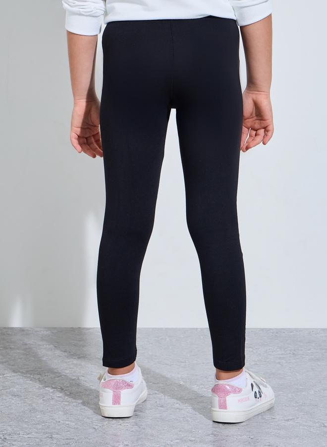 ستايلي طقم ليقنز قطني من قطعتين للفتيات - أسود - Image 4