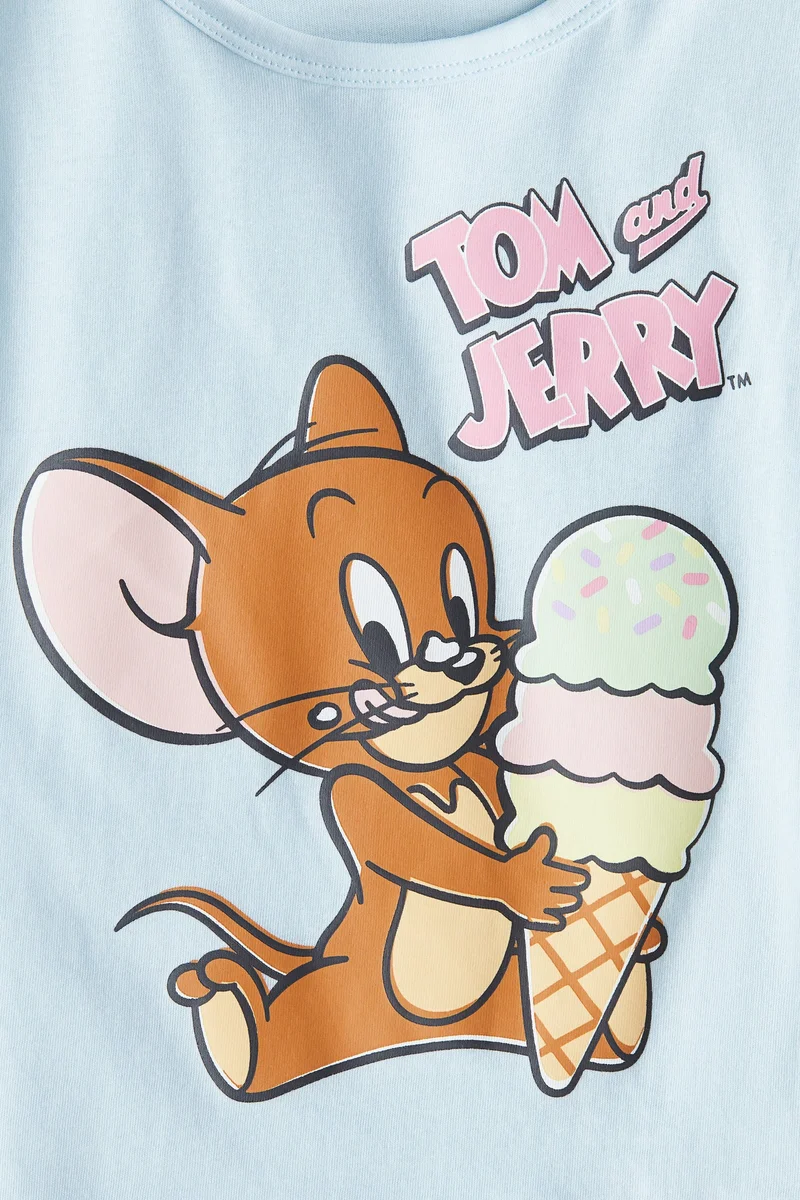 اتش اند ام تي-شيرت قطني مزيّن بطبعات