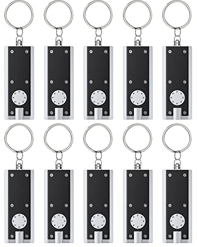 Uniclife 10 Pack Mini LED Keychain Flashlight 12 Lumen Portable Ultra Bright Light Battery Powered Flat Black Torch for EDC Outdoor Camping Hiking and Emergency Lighting (Batteries Included) - Image 1