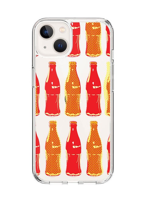 Classic Clear Case for Apple iPhone 14 Hybrid Soft Case Flexible Edges Anti Drop TPU PC Gel Thin Transparent Cover [ Designed for Apple iPhone 14 ] - Retro Cola