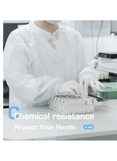 زالكون قفازات Zalcoon Nitrile Exam، بيضاء، خالية من البودرة، خالية من اللاتكس، مثالية للمطاعم والصالونات والمطبخ والتنظيف وإعداد الطعام (عبوة واحدة × 100 قطعة)  - Image 2