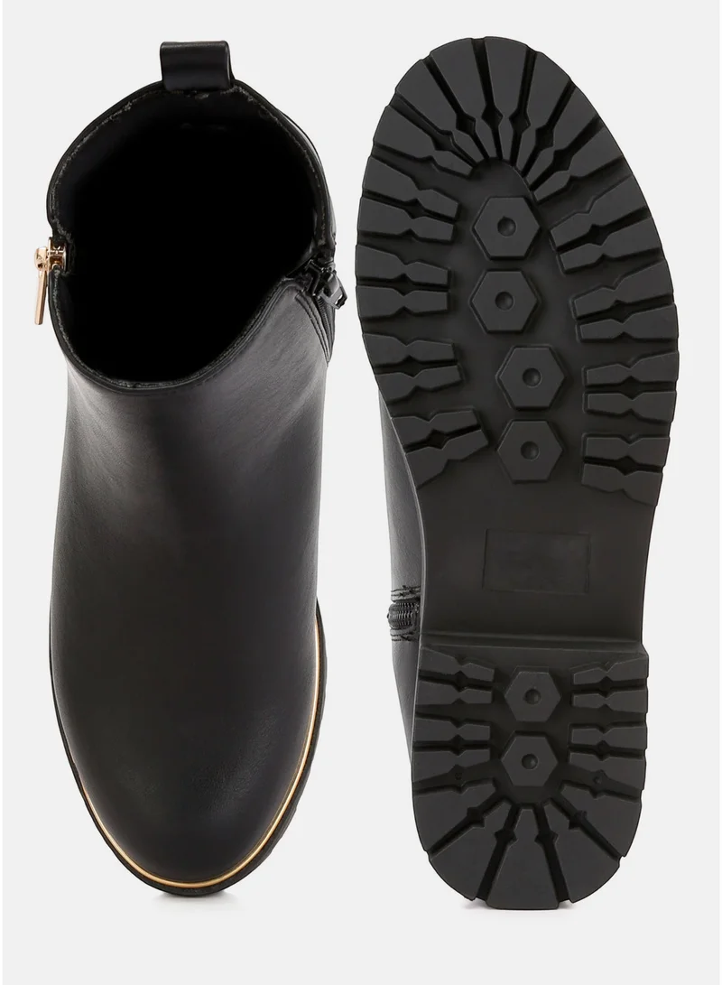 London Rag  London Rag Women's Metallic Frame Block Heel Boots in Black for Women | Best Price UAE