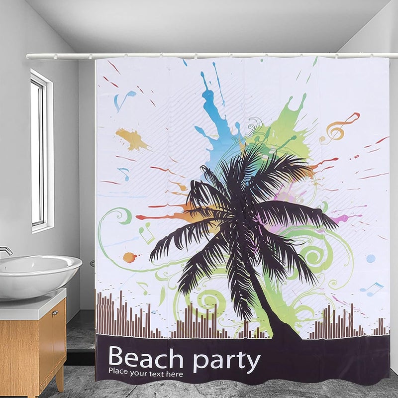 Waterproof Polyester Fiber Shower Curtain, Bathroom Partition Curtain, Durable, Wrinkle -, Bright Color - Unique Pattern Design, Soft, Easy Care, Ideal for Home Bath Us (180 * 200cm) - Image 4