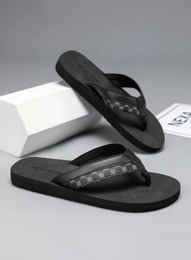 Take Two Men Black Plain Flip Flops