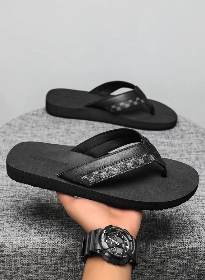 Take Two Men Black Plain Flip Flops