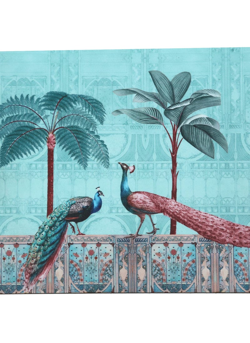 RF REINVENTION FACTORY Reinvention Factory Wooden MDF TrivetsHot Plates Set of 4 in Peacock Design Multicolor  - Image 3