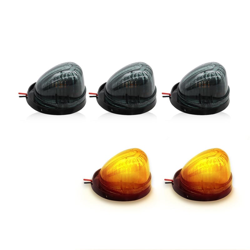 Yunnergo 5pcs Car Top Cab Marker Light Roof Running Lights Smoked Black Covers Lens Yellow Lamps Compatible with C10 C20 C30 K10 K20 K30 C70 19731991 C1500 C2500 C3500 K1500 K2500 K3500 19691987