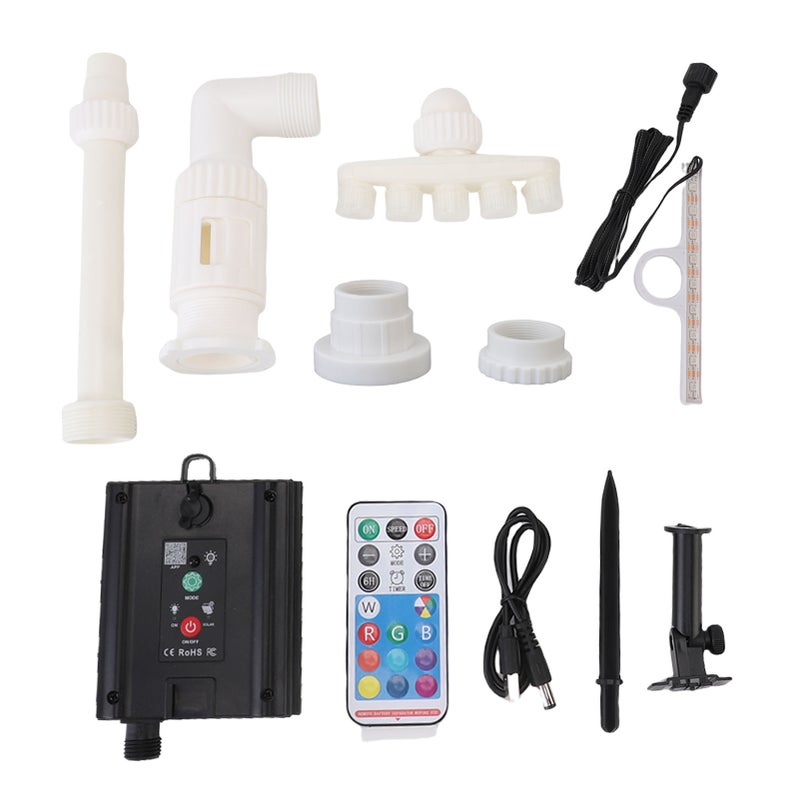 Pool Fountain Solar Powered LED RGB Colorful Pool Sprinkler with Remote Control APP for Underground Pond - Image 1