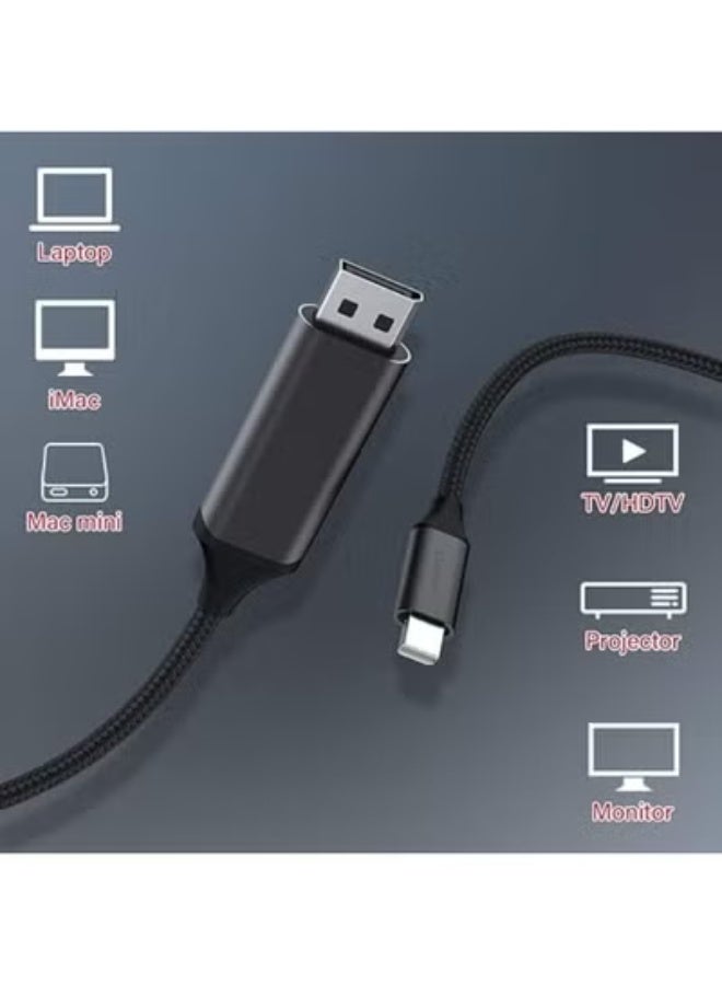 كابل Mini DisplayPort إلى DisplayPort بطول 3 متر – يدعم 4K – عملي ومتوافق مع Thunderbolt – مثالي للاستخدام اليومي - Image 2
