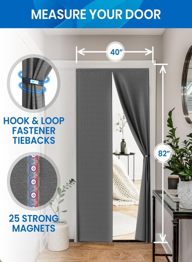 Flux Phenom Thermal Insulated Door Cover - Easy Install - Temperature Protection Barrier, Keeps Warm Air in, Magnetic Door Curtain for Winter - 40"x82" - Image 4