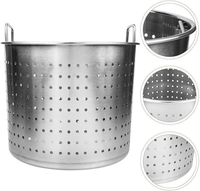 Seafood Boiling Pot Metal Leaky Bucket for Kitchen Stainless Steel Crawfish Pot Seafood Boil Pot Multi-use Crawfish Pot Stainless Steel Stock Pot - Image 2