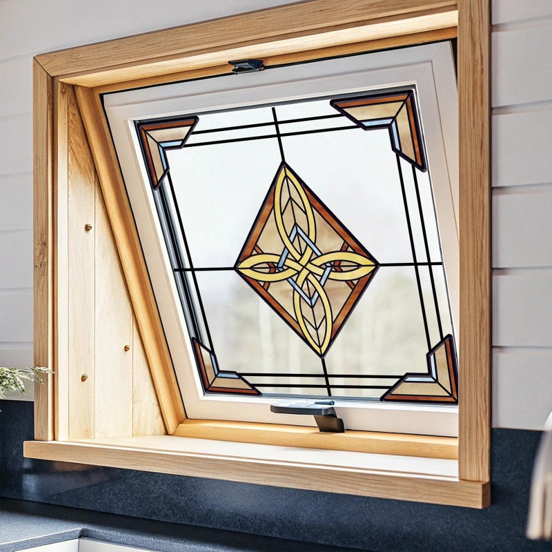 ADD.HERES Window Stickers, â€ŒStained Glass Window Privacy Film, UV Blocking Static Cling for Home Kitchen Office Bathroom, Aurora's Knot, 11.81" X 15.75" - Image 5