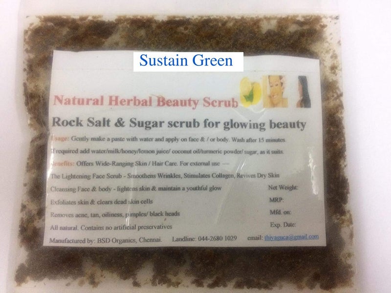 BSD Organics Sustain Green Soap Nut Face and Body Scrub with Virgin Coconut Oil 1 Kilogram