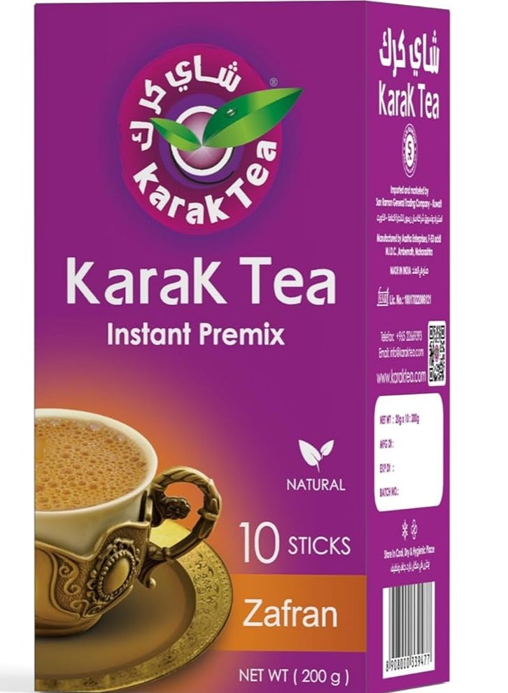 Karak Tea Premix Powder 200 G (Saffron) each packet 10 sachets