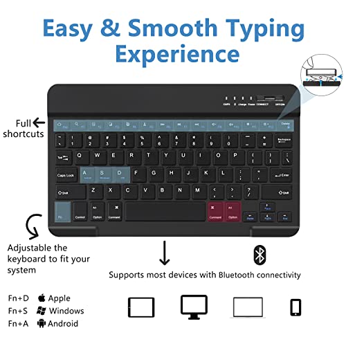 MMK Keyboard Case for Samsung Galaxy Tab S6 Lite 10.4" 2020(SM-P610/ SM-P615), with Pencil Holder and Detachable Wireless Bluetooth Keyboard, Multi-Angle Viewing Soft TPU Back Cover(Black) - Image 5