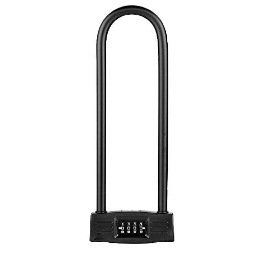 TEMEILI mioni 4 Digit U-Lock Motorcycle Lock/Bike Lock-resettable Combination U-Lock/D Bicycle Lock/Door Lock-, fix The Bicycle Without Carrying The Key. (Black) - Image 3