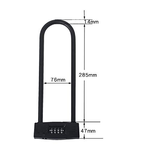 TEMEILI mioni 4 Digit U-Lock Motorcycle Lock/Bike Lock-resettable Combination U-Lock/D Bicycle Lock/Door Lock-, fix The Bicycle Without Carrying The Key. (Black) - Image 4