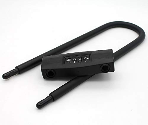 TEMEILI mioni 4 Digit U-Lock Motorcycle Lock/Bike Lock-resettable Combination U-Lock/D Bicycle Lock/Door Lock-, fix The Bicycle Without Carrying The Key. (Black) - Image 2