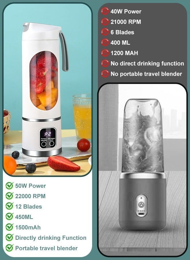 12-Blade Portable Juicer Cup: USB Charging, Ideal for Home, Ice Crushing & On-the-Go Juicing - Image 5
