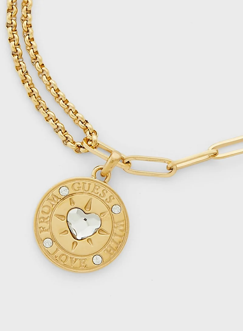 GUESS Double Chain Charm Bracelet