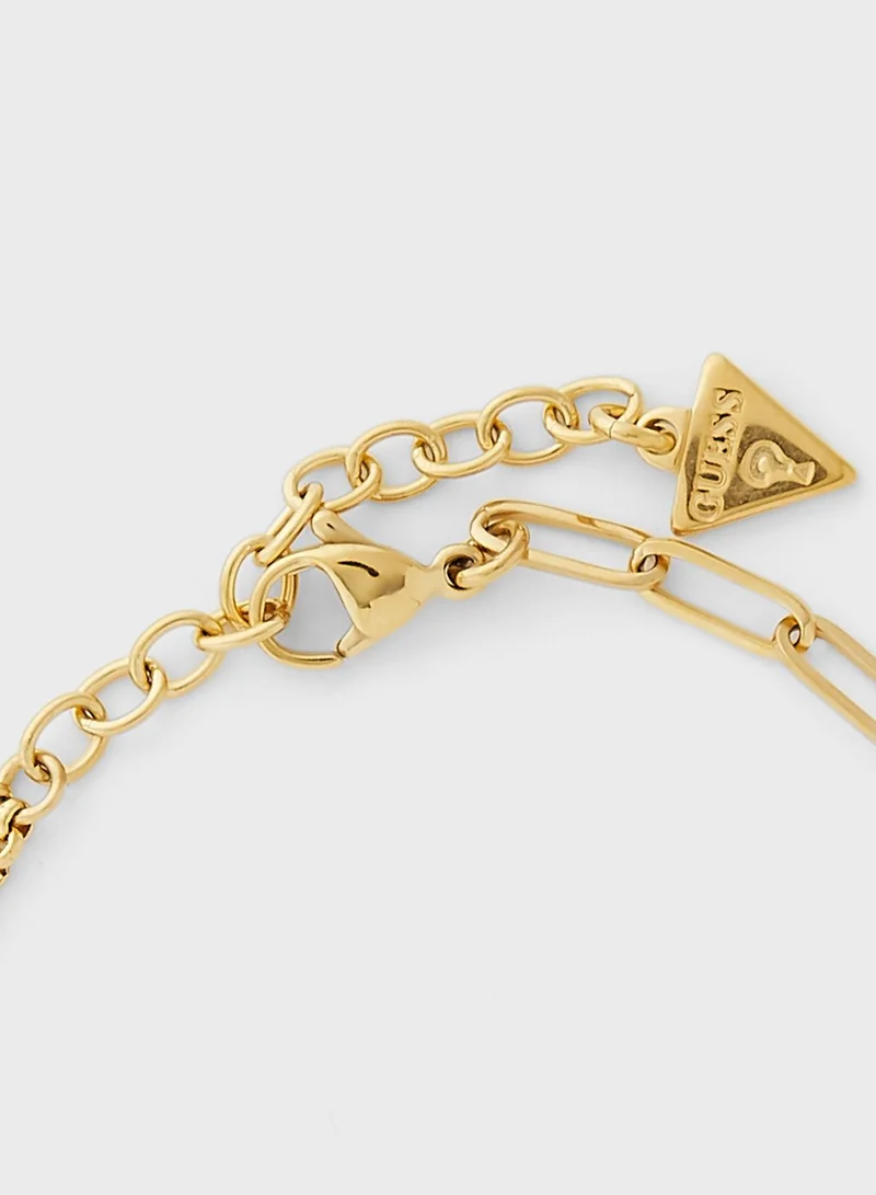 GUESS Double Chain Charm Bracelet
