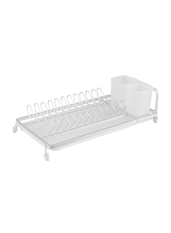 Royalford Dish Rack RF12279 Single Layer Organizer for Kitchen to Keep Plates, Bowls, Quarter Plate, Cutlery, etc., Holds 11 Plate Aluminum Alloy Drying Stand with PP Drainer Board - Image 1