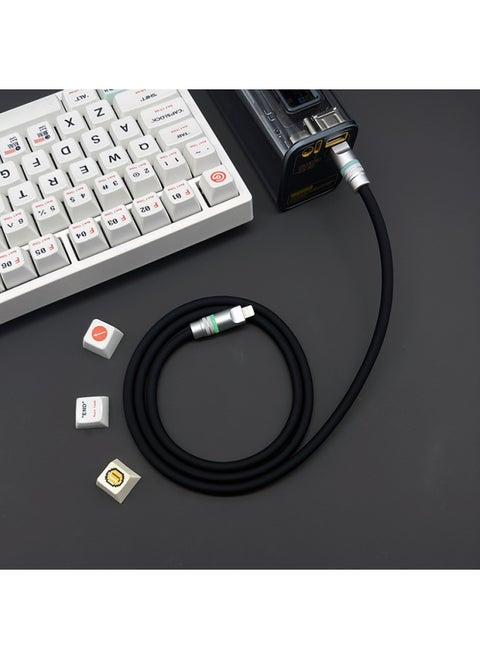 Luminous Super Soft Silicone Data Cable For Apple For Iphone15 For Huawei For Xiaomi Mobile Phone Super Fast Charging Wholesale-Color:2 M USB To For Iphone 12W-Model:Black (glowing Head)