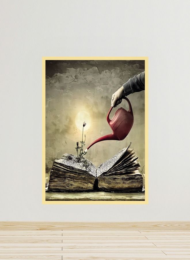 Marktna Canvas Wall Art for Wall Decoration Modern Design With a Hollow Golden Frame Size 120x80cm One Piece  - Image 1