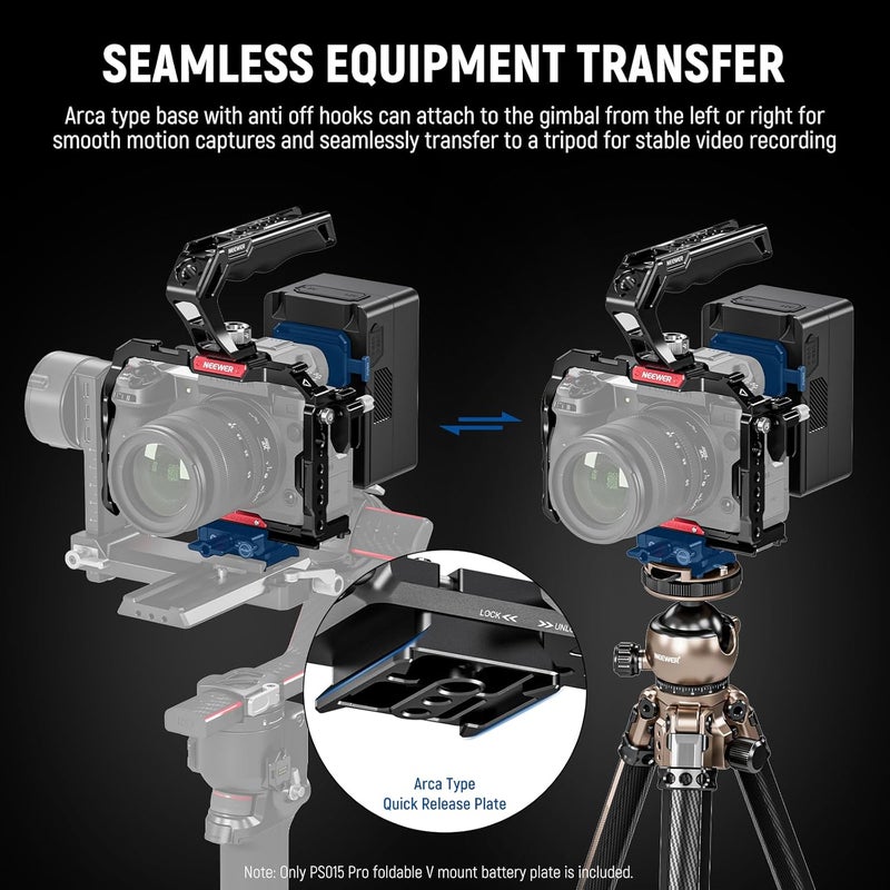 Diverse purchase options Foldable V Mount Battery Plate with Quick Change Camera Base Plate Type Arca DSLR Camera Video Rig, Compatible with SmallRig V Mount Battery Cage DJI RS4 RS3 Gimbal, PS015 PRO Precision made - Image 5