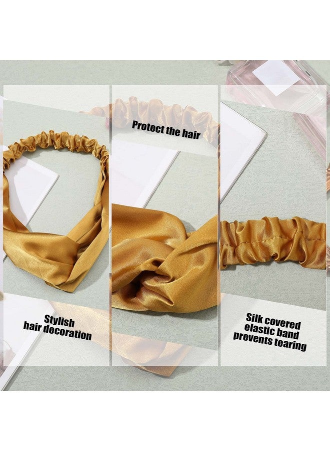 Mtlee 9 Pieces Silky Headband Elastic Silky Hair Wrap Silky Hair Band For Washing Face Twisted Silk Head Wrap Adjustable Satin Headbands Silky Turban Headband For Women Girls Hair Wrap Accessory 9 Colors - Image 5