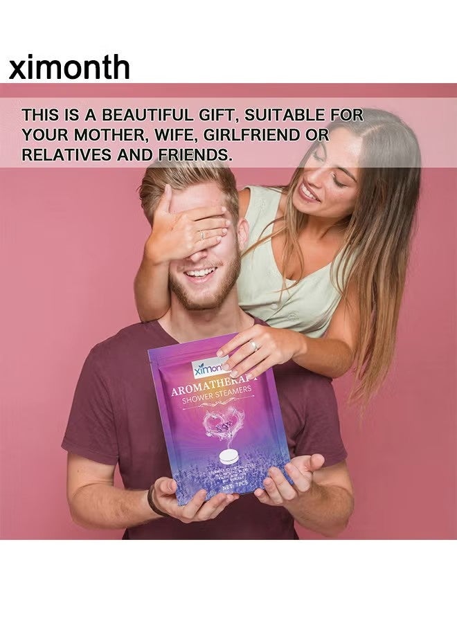 ximonth Shower Steamers Aromatherapy, Shower Bombs Birthday Gifts, Organic With Chamomile Rose Lavender Mint Watermelon Eucalyptus Essential Oil, Vapor Steam Tablets - Relaxation Gifts For Women 7PCS - Image 3